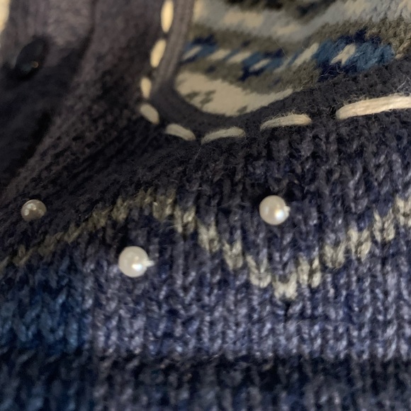 Vintage Ugly Christmas Sweater Mittens Cardigan - Picture 10 of 13